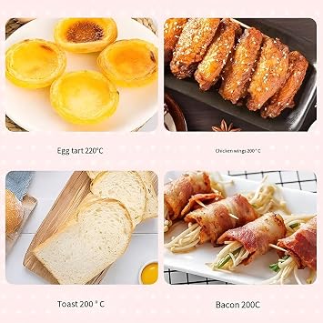 Intelligent Electric Oven, 12L Countertop Convection Toaster, Small Cake Baking Oven Multifunctional Breakfast Machine, 0-230 ℃ Adjustable Temperature Control, for Home Kitchen Restaurants A