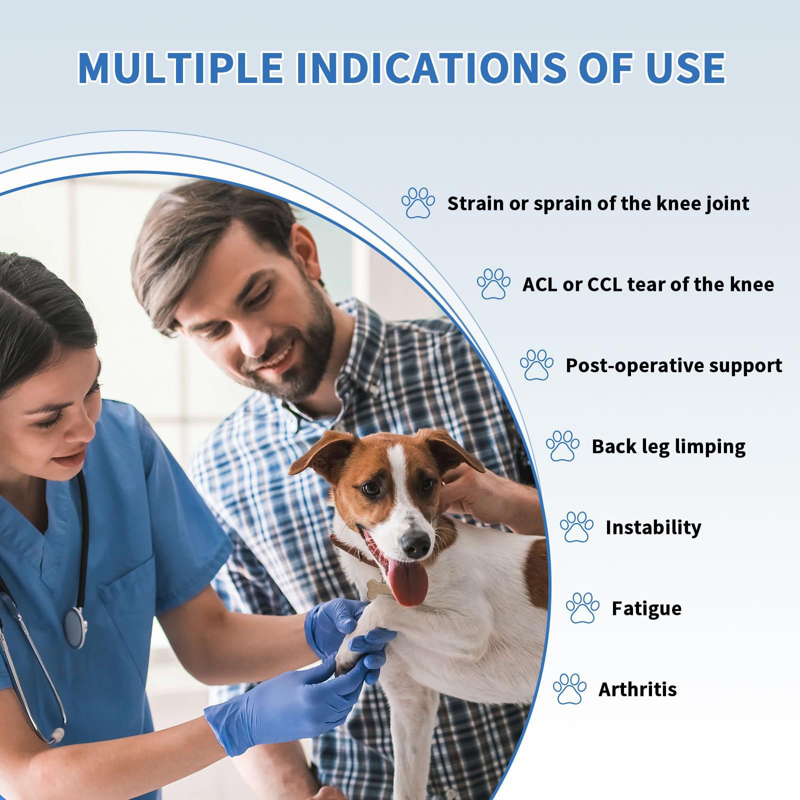 Tutore per cani per gamba posteriore e gamba del cane, supporto per la riabilitazione e il recupero post-operatorio (S)