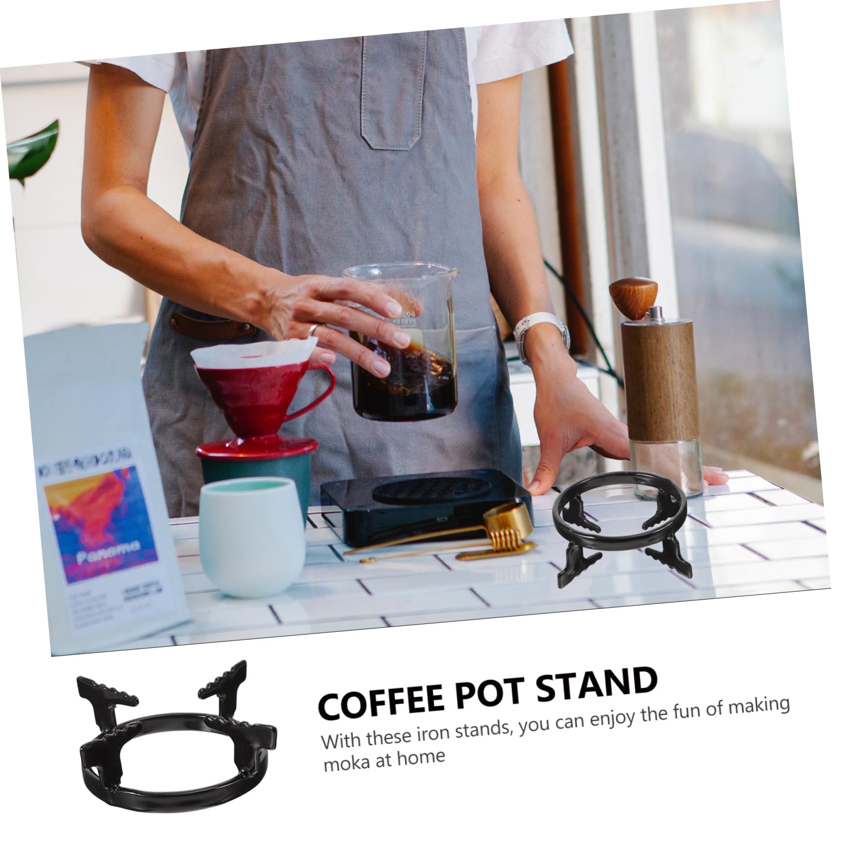 OKUMEYR 1Pc Pot Stand for Gas Stoves Pot Rack for Home Restaurant Use Kitchen Accessory for Coffee Makers Camping Stoves Black