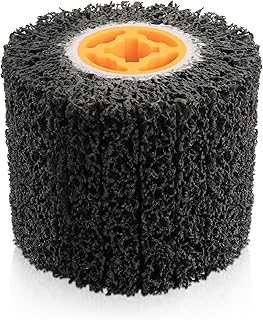 AOKLIT Abrasive Drum Paint and Rust Remover, 40 Grit Abrasive Wheel Wire Drawing Polishing Wheel for Wood Metal Surface Polishing, 4.5" x 4" (1)