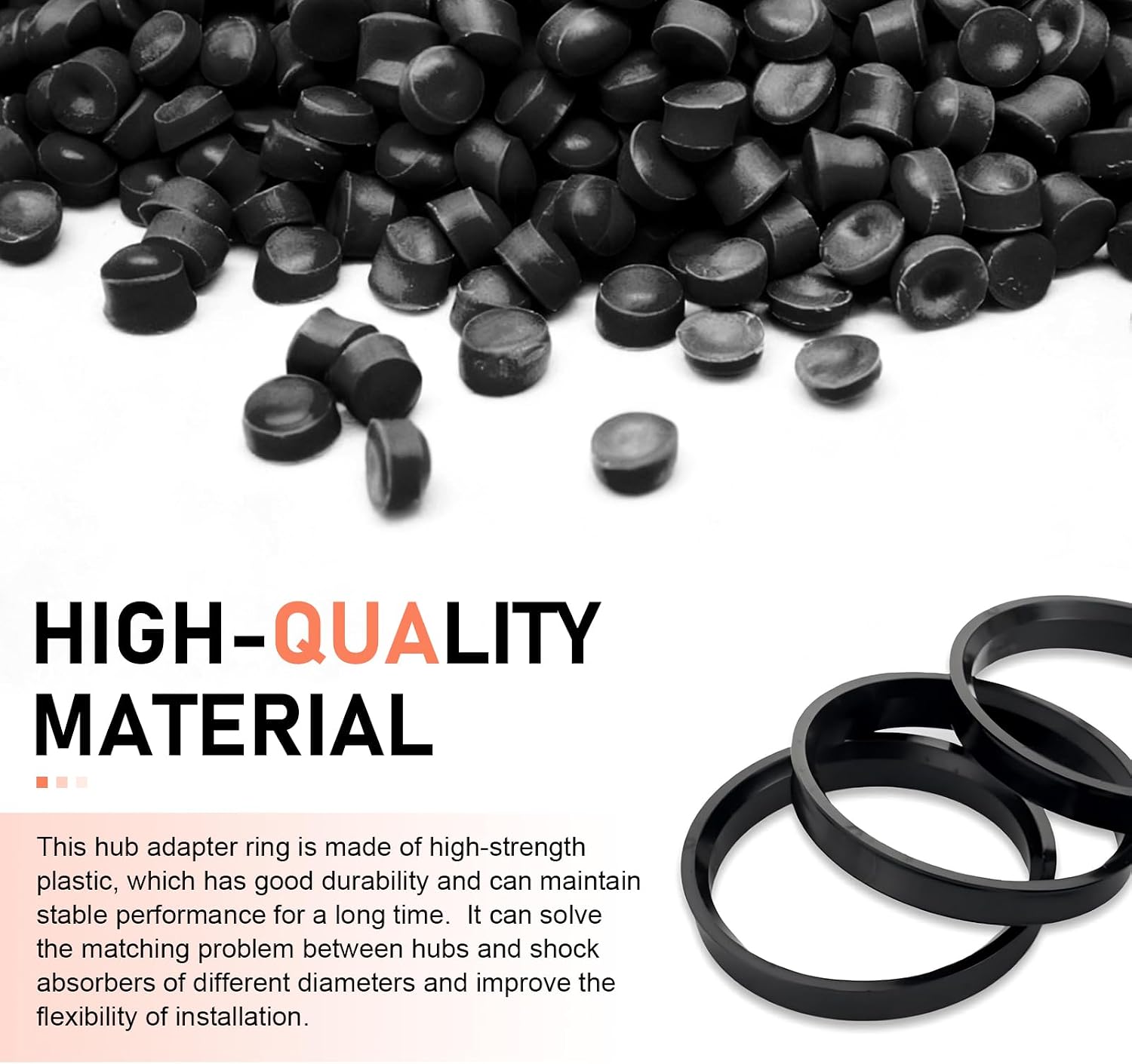 4 PCS Hub Center Rings, 60.1 mm ID to 73.1 mm OD Wheel Center Bore Adapter, Plastic Wheel Centric Ring for Eliminating Vibration, Compatible with Highlander, Tacoma, Avalon and More