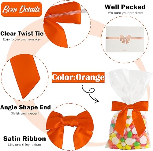 Vista 70 de AIMUDI Lazos giratorios para bolsas de golosinas de 3.5 pulgadas, lazos de satén azul turquesa para manualidades, lazos prefabricados con lazos Azul