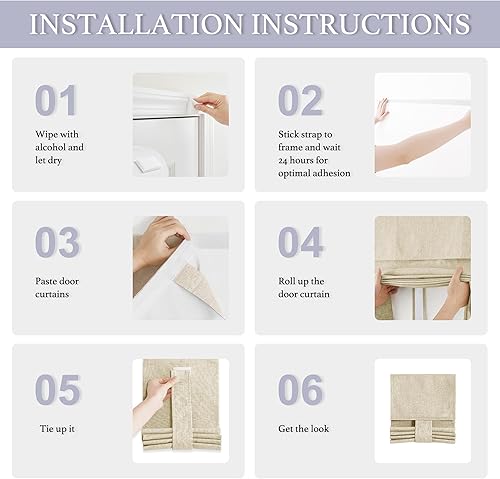 Miniatura 2 de RYB HOME - Cortina para puerta, 8 pulgadas de ancho x 36 pulgadas de largo, beige, opaca, 1 panel