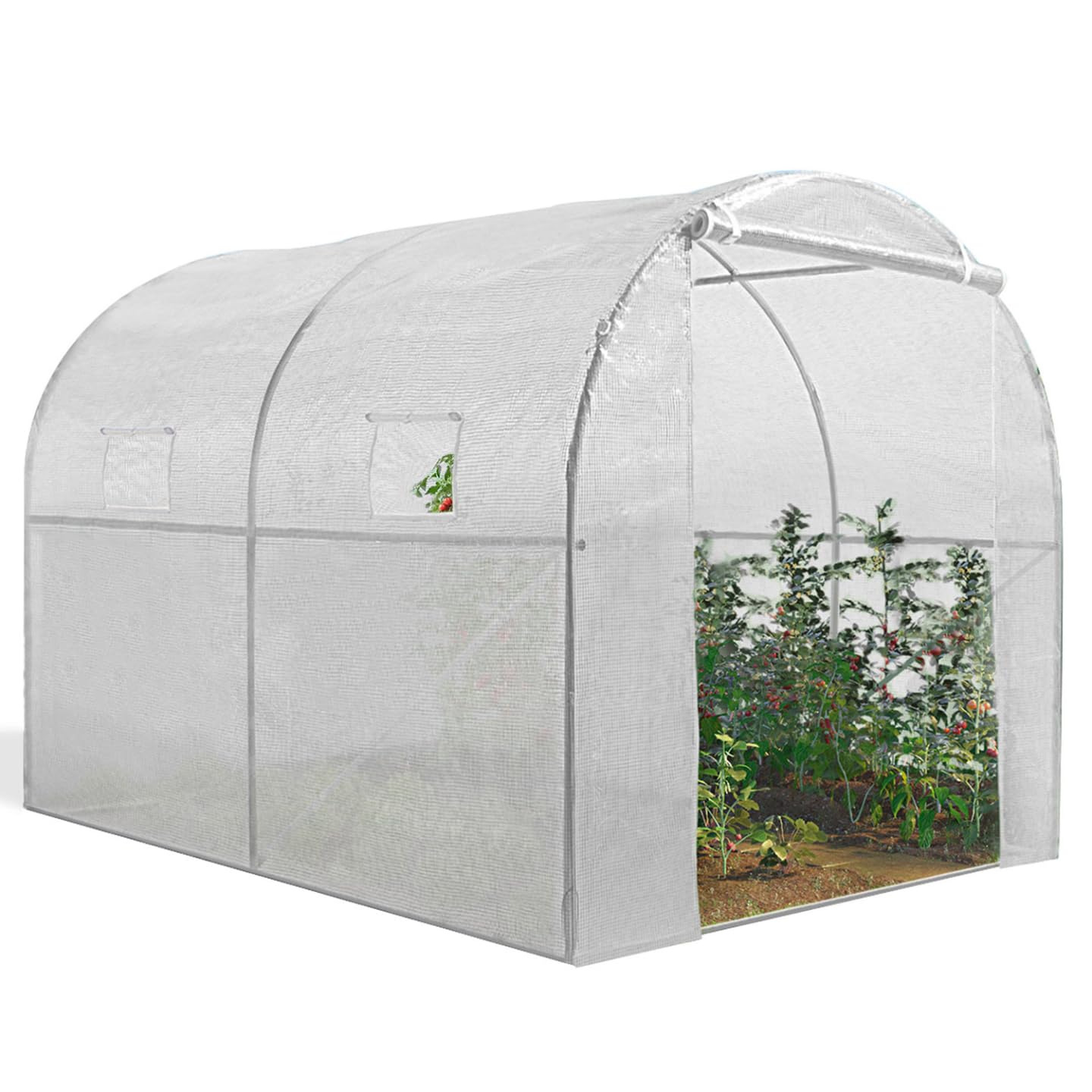 IDMarket - Serre Tunnel de Jardin 4 Saisons 6M² Blanche Gamme maraîchère Roma 2x3M