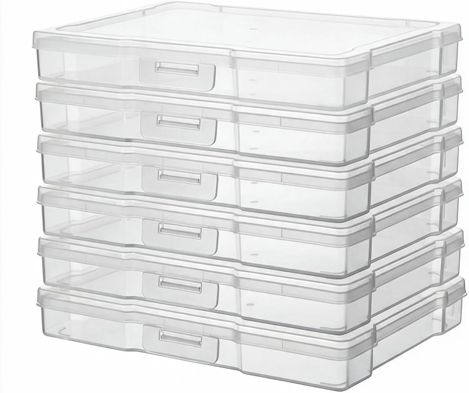 novelinks 6 Pack 5"x7" Clear Photo Storage Boxes and Photo Box Organizers