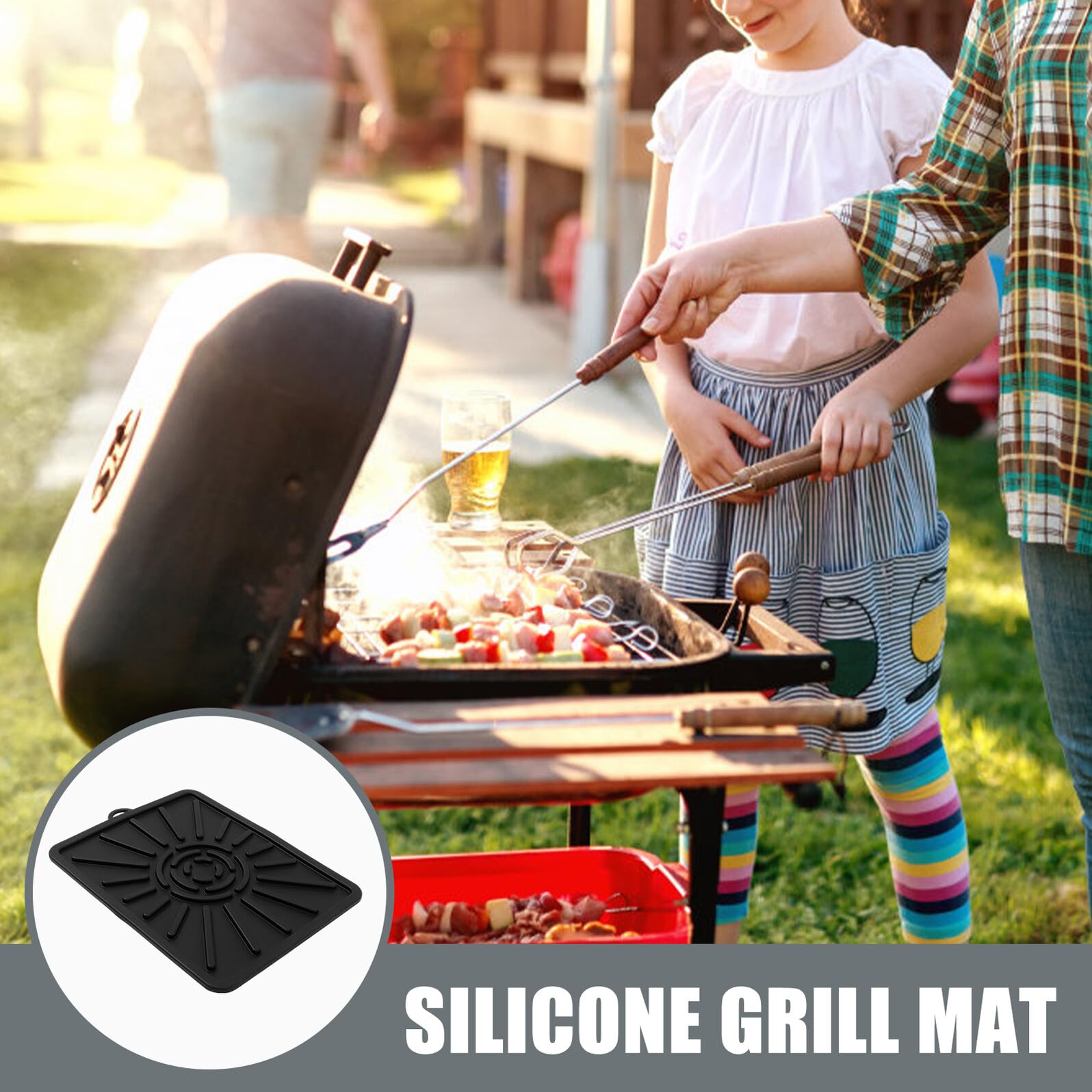 2 Stück Silikon Backmatten als Grill Schutzhülle und Ölabtropfmatte Hitzebeständig und Wiederverwendbar für Home und Dekoration