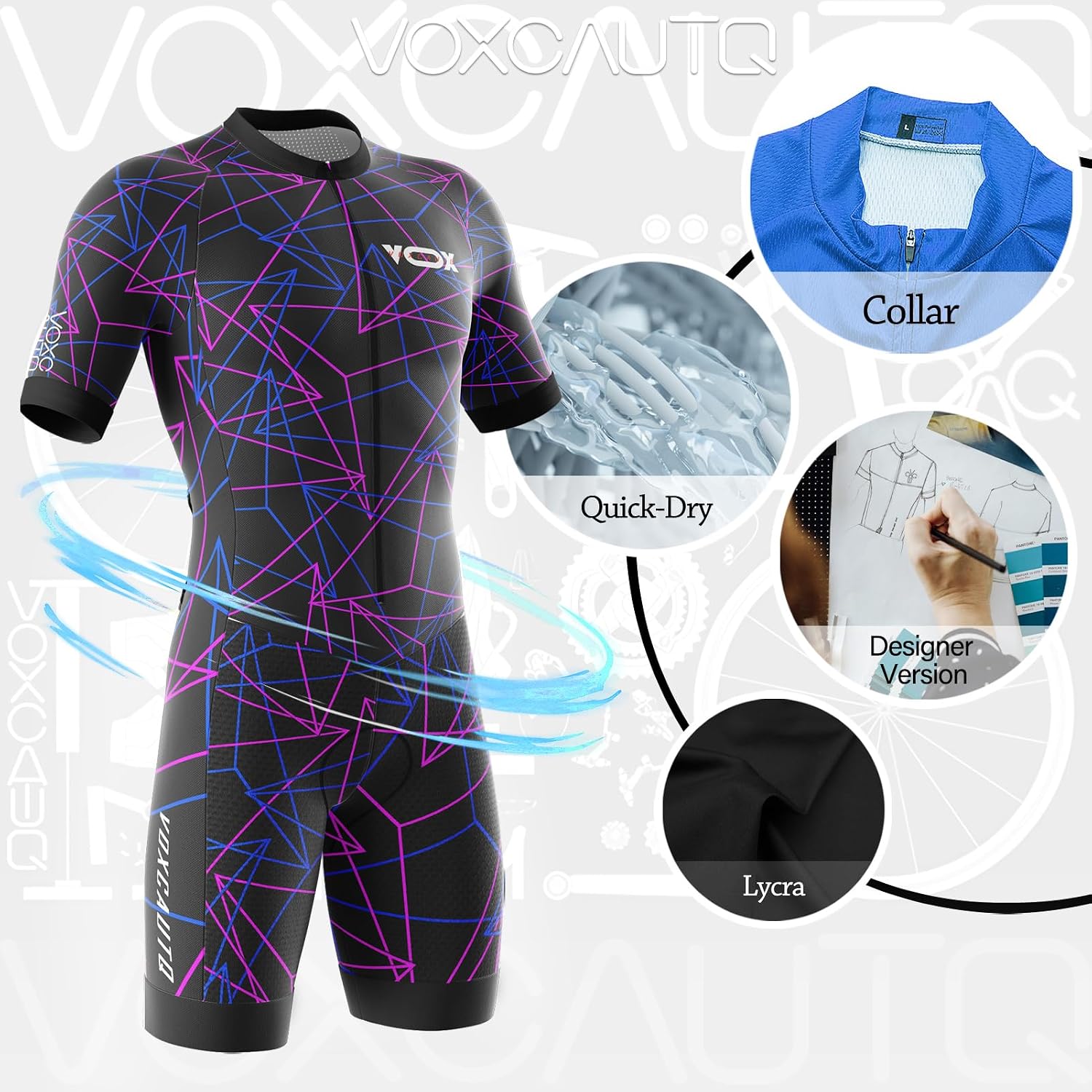 Men's Cycling Skinsuit,Triathlon Suit Men,Trisuit for Swimming, Running, Duathlon,Cycling