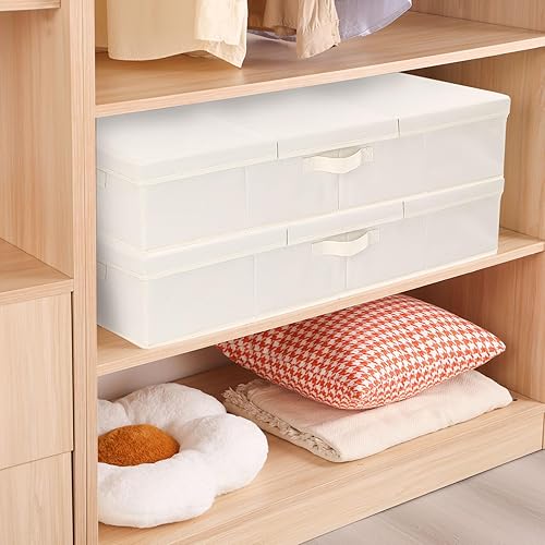 Miniatura 3 de YheenLf Under Bed Storage Containers Bin with Lids Handle, Foldable Sturdy Storage Bags with Handles for Organizing Clothes, Shoes, Blankets,
