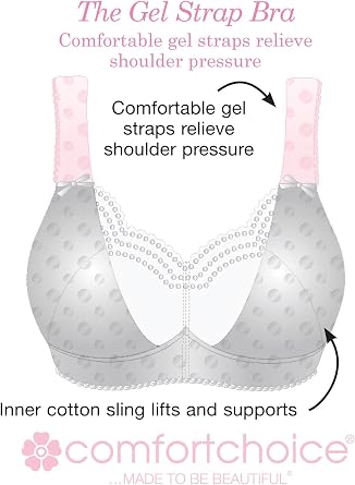 Comfort Choice Women's Plus Size Wireless Gel Strap Bra