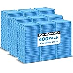 TEAWOO Blue Microfiber Towels Bulk-400 Pack, Cleaning Cloths Bulk, Microfiber Towels for Cars, Cleaning Rags Blue (12x12 inches)