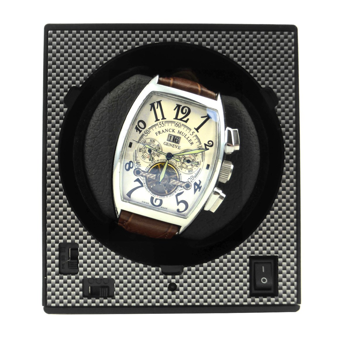 Uhrenbeweger Boxy Classic CARBON EDITION PRO2 Edition - aus der Kollektion 2025 - Dieses Uhrenbeweger-System ist erweiterbar bis auf 12 Module - Qualiät vom deutschen Servicepartner