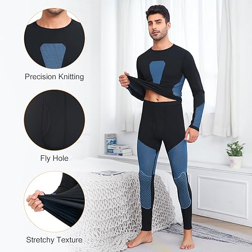 Miniatura 5 de SIMIYA Conjunto de ropa interior térmica para hombre, ropa interior larga para hombre, ropa interior larga para hombre, parte inferior superior