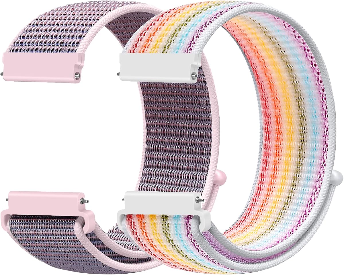 Correa de nailon de liberación rápida de 22 mm compatible con Samsung Galaxy Watch 3 45 mm/Gear S3 Frontier/Garmin Venu 4 45 mm/3 45 mm/2/Vivoactive 4/Forerunner 570(47 mm)/255/265/Amazfit Helio/Bip 6/5/Balance 2