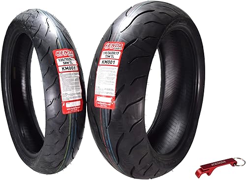 Miniatura 12 de Kenda KM1 (KM001) 120/70ZR17 Neumático delantero para motocicleta Sport Touring 58W - Neumático radial con estabilidad a alta velocidad y excelente