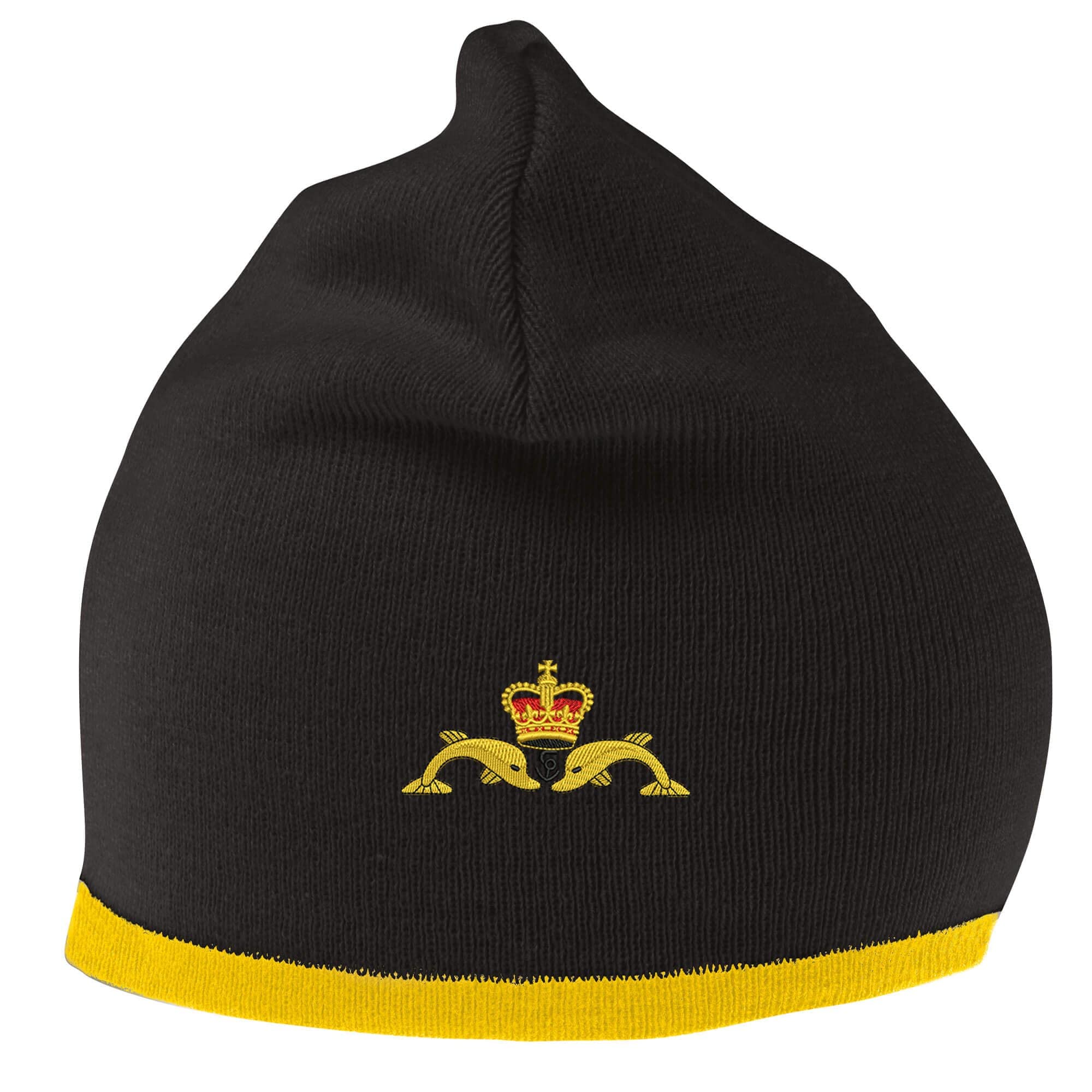 The Military Store Unisex Black/Gold Navy Submariner Beanie Hat