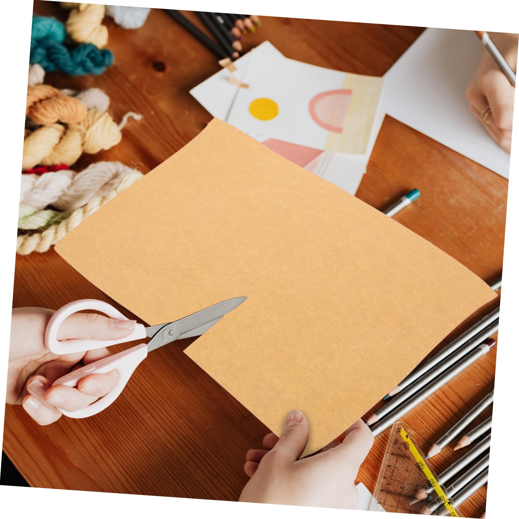 Papier Autocollant pour Étiquettes Kraft A4, 100 Feuilles
