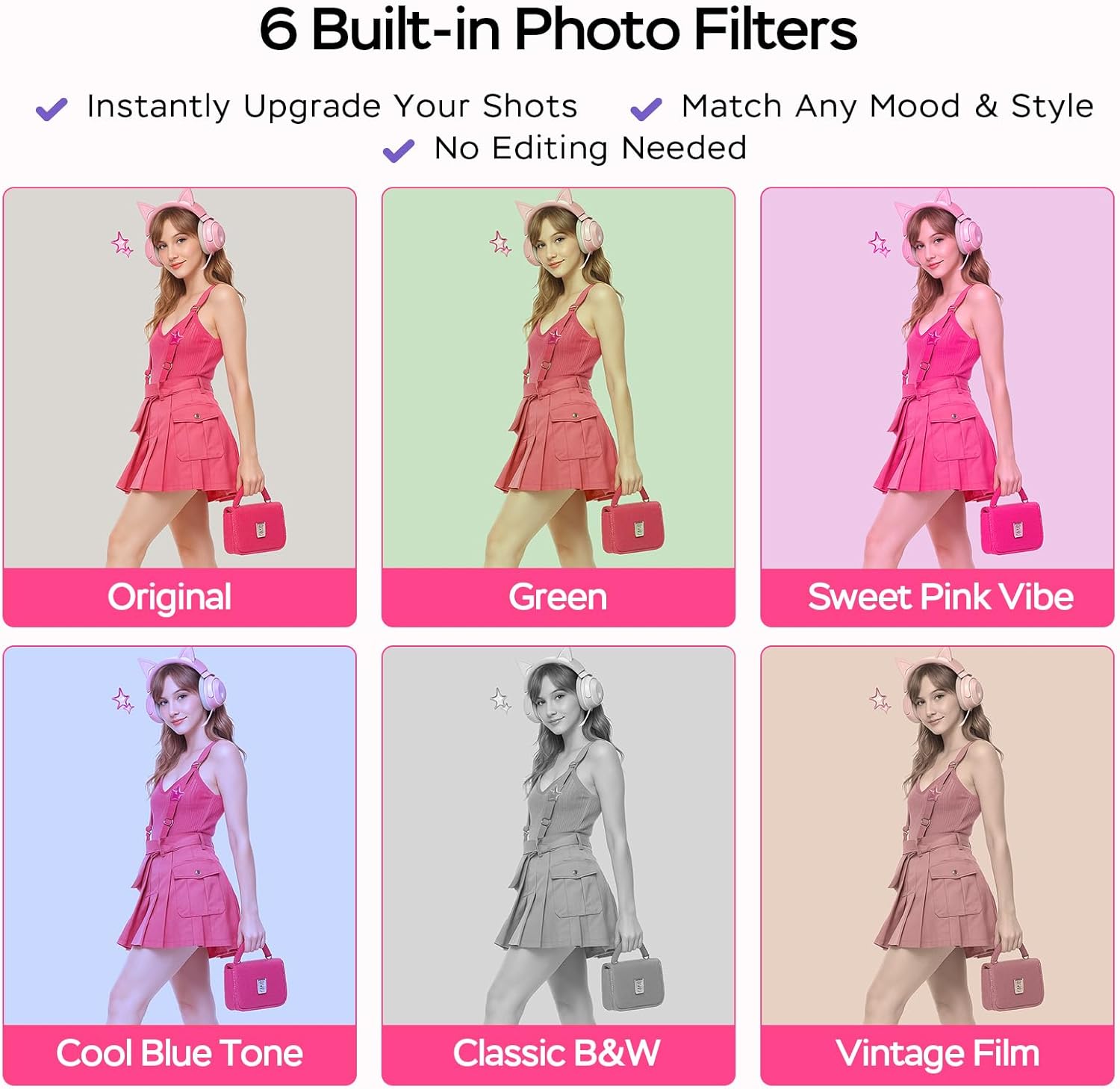 Mini Camera 1080P HD Video Recorder - Keychain Digital Camcorder with 64GB Card, 0.96" HD Display, Long Battery Life, Ultra-Portable Tiny Camera for Travel/Vlog/Night Shots (White) image 6 of 9 B0DX75KPLM