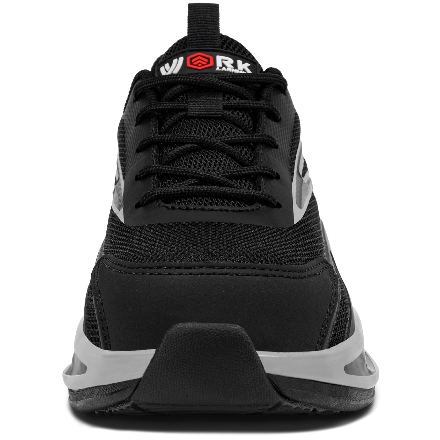 LARNMERN Zapatos de Seguridad Mujer Zapatillas de Seguridad Amortiguación Ligeros Comodidad Transpirabilidad Moda Zapatos de Trabajo(Negro Gris,38EU)