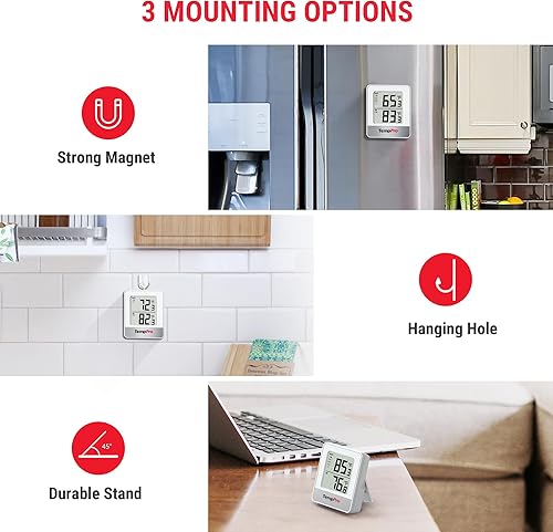 Miniatura 7 de ThermoPro Termómetro inalámbrico para interiores y exteriores de 500 pies, termómetro de invernadero exterior con sensor de temperatura, termómetros