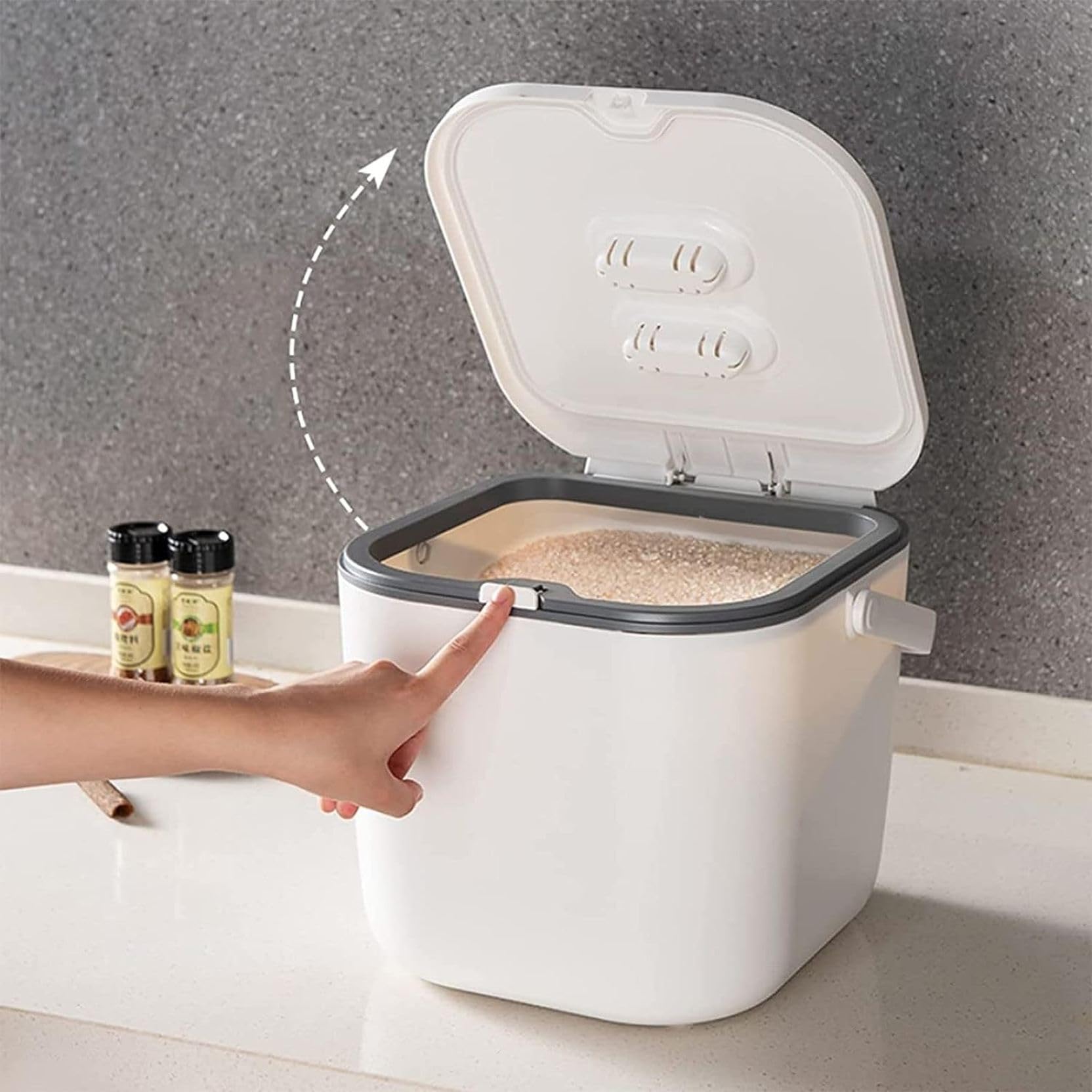 Tupperware10キロライスキーパーボックス3個セットボックスハンドル付 Tupperware10キロライスキーパーボックス3個セットボックス