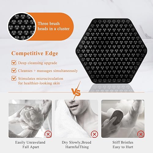 Miniatura 5 de VWMYQ Limpiador facial de silicona para hombres, almohadilla exfoliante suave y masajeador, cepillo de limpieza facial de silicona para limpiar la