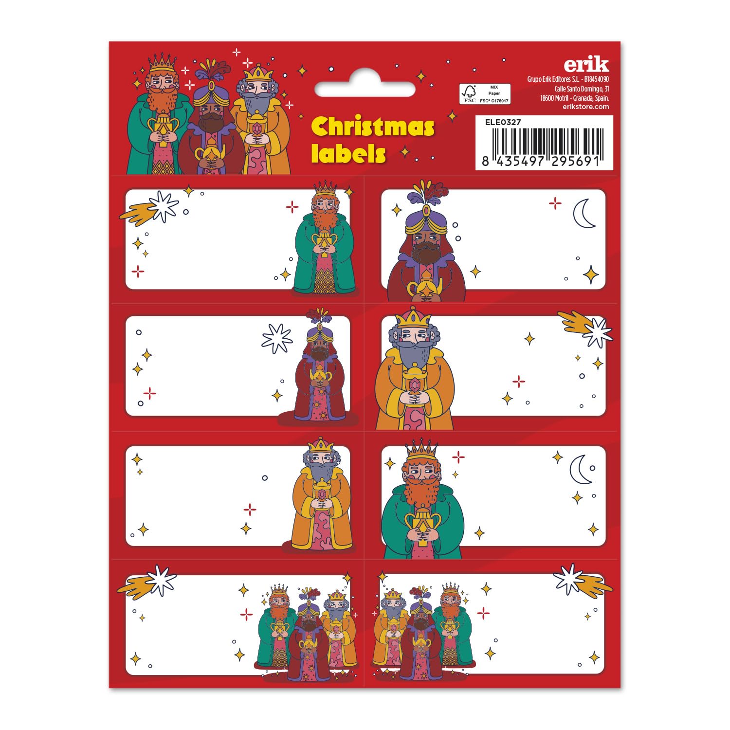 Grupo Erik Label Stickers - Christmas Gift Tags for Presents, School Name Stickers, Kids Stickers, Food Labels Stickers | Coloured Sticky Labels, Coloured Labels, Coloured Stickers