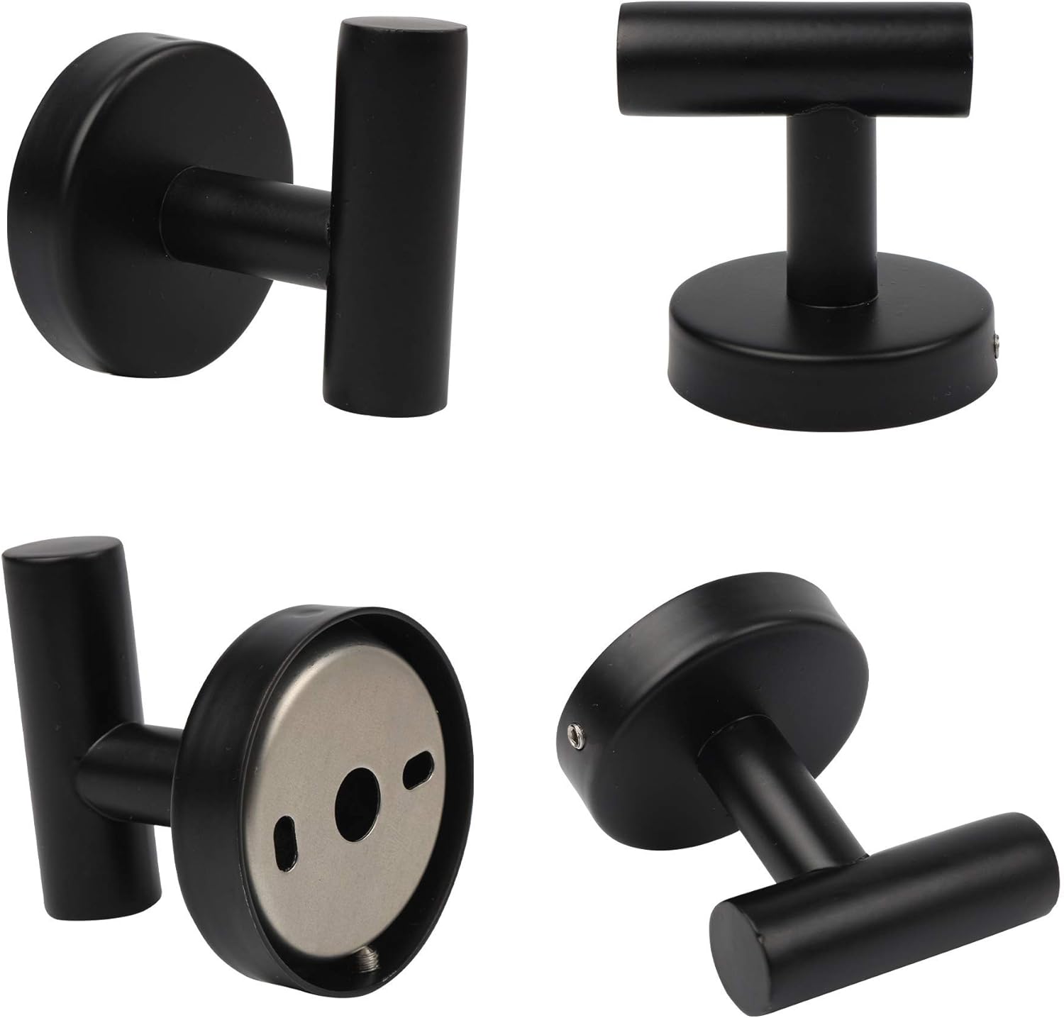 Wall Towel Hooks Bathroom Hook Matte Black Robe Coat Hooks SUS 304 Stainless Steel Heavy Duty Door Hanger Clothes Cabinet Closet Sponges Hook for Bathroom Bedroom Kitchen Hotel Pool 3 Packs