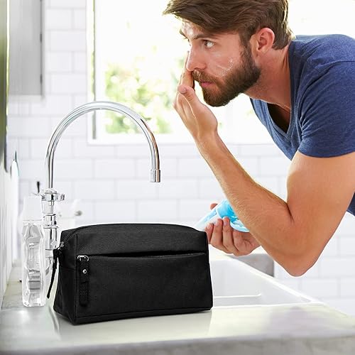 Miniatura 9 de BuyAgain Neceser de aseo personal, neceser de viaje, bolsa de baño, impermeable, kit de maquillaje cosmético para hombres o mujeres, Negro -, Bolsa