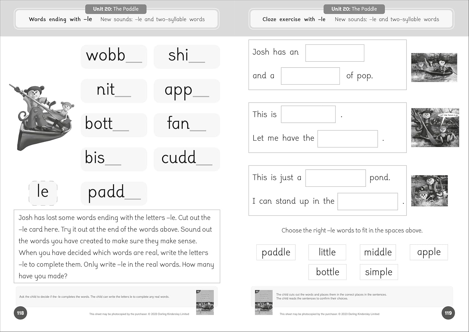 Example of a stepping stones game for reading words