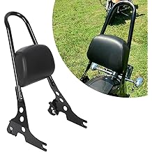 ECOTRIC 可拆卸 Sissy Bar 乘客靠背 兼容 2004-Up Harley Sportster XL883C 883R XL1200R 1200C 1200S XLH883 XLH1200 摩托车靠背 W/缓冲垫