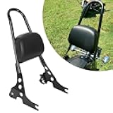 ECOTRIC Detachable Sissy Bar Passenger Backrest Compatible with 2004-Up Harley Sportster XL883C 883R XL1200R 1200C 1200S XLH883 XLH1200 Motorcycle Backrest W/Cushion Pad
