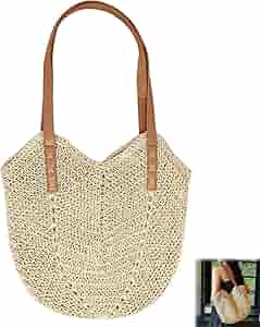 Borsa In Paglia Donna Tracolla - Stile Bohémien, Regolabile, Per Mare E Vacanze, Marrone - Foto 2