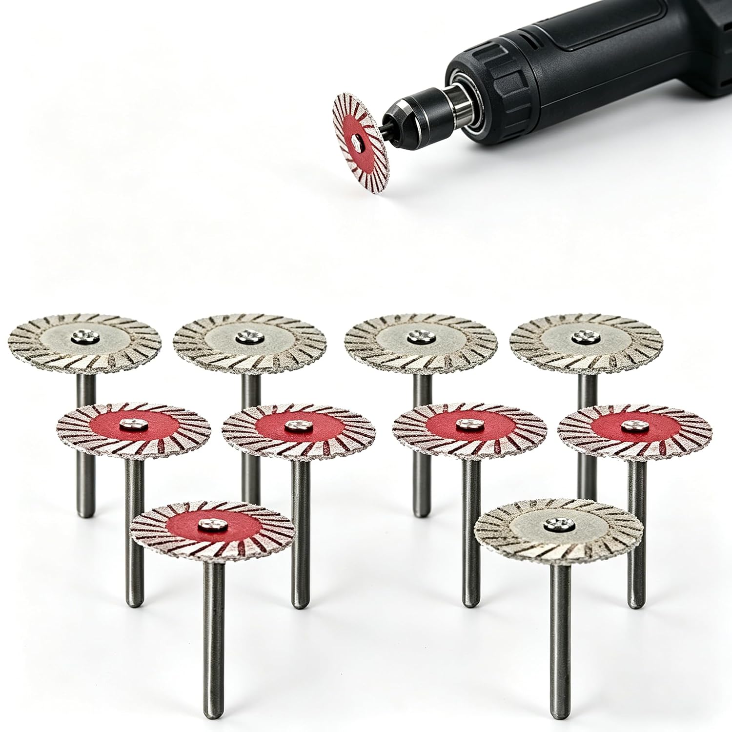 1.57" Diamond Saw Blades Set, 40mm Mini Rotary Tool Cutting Discs for Tile Granite Marble Sandstone Concrete, 10Pcs