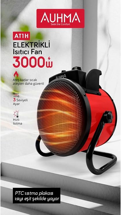 Ultra Powerful 3000 Watt Portable Electric Portable Heater Stove Hot Air Blowing Fan Radiator green
