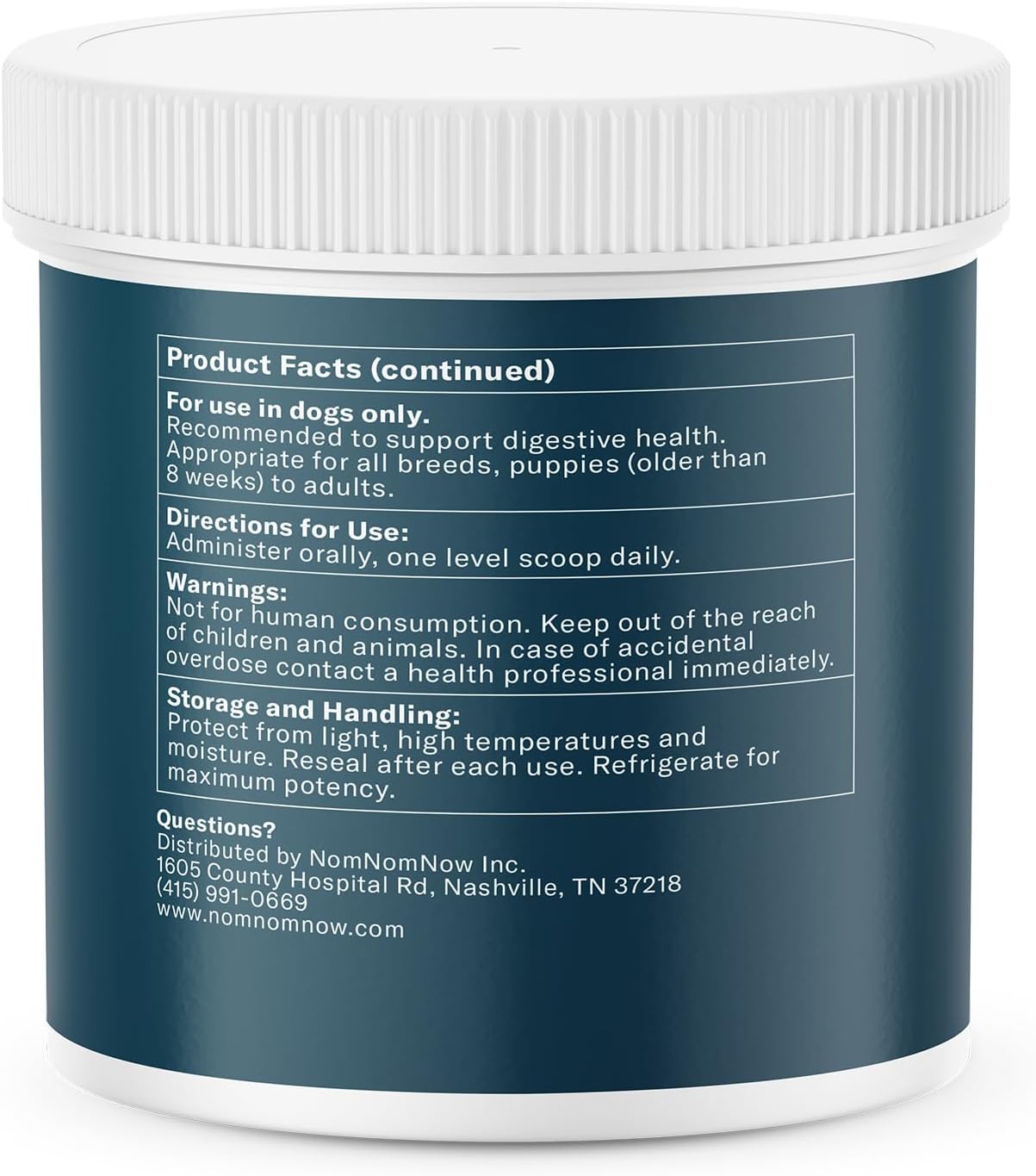 Nom Nom Dog Full Spectrum Probiotic Support Prebiotic Fiber and Inulin Powder Blend - Probiotic for Digestive, Immune, and Dog Allergy Health Preferences