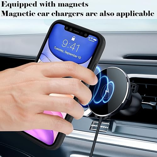 Miniatura 5 de Havaya Magsafe - Funda magnética para iPhone 11 Pro, funda de piel compatible con carga inalámbrica magsafe, color verde