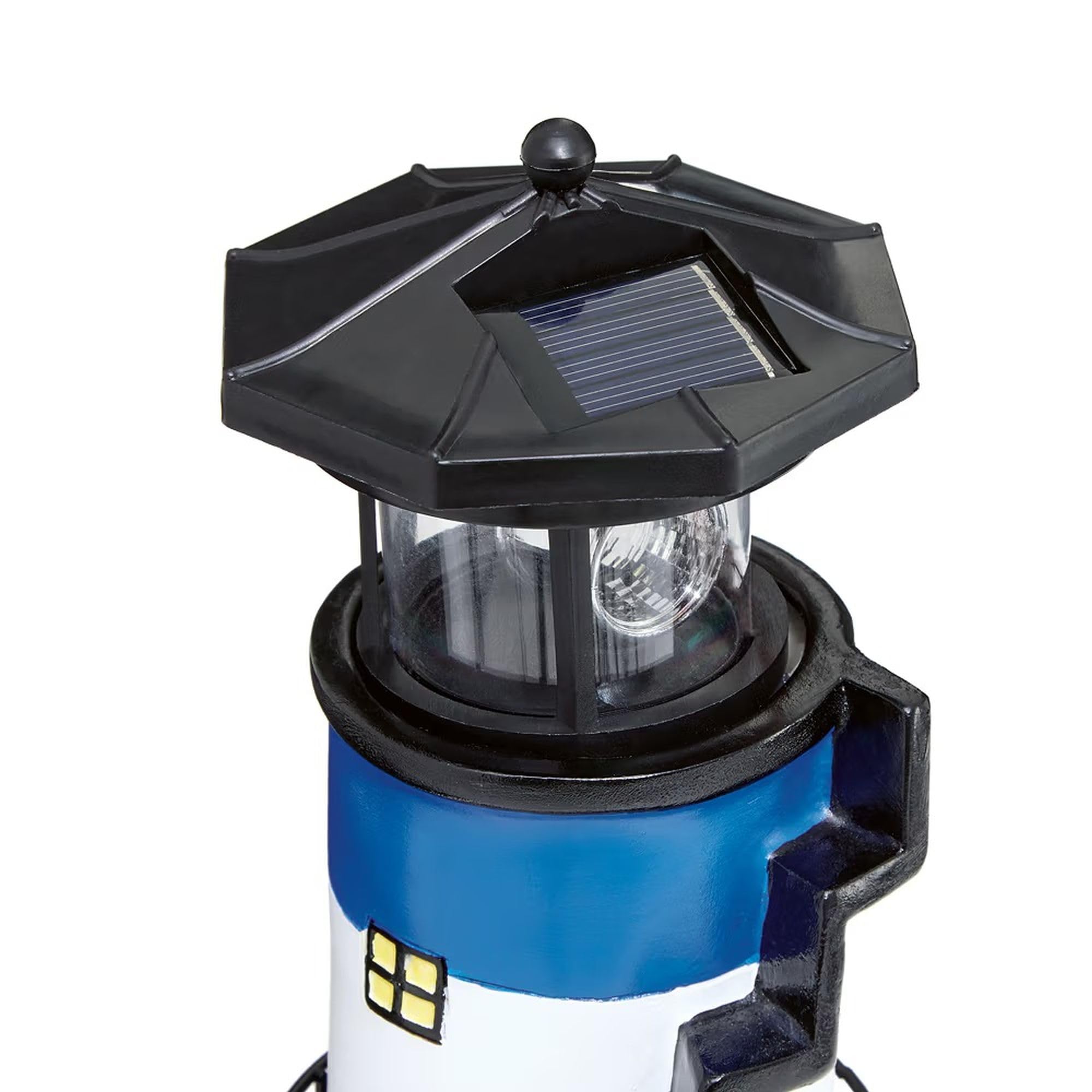 Hamburger SV HSV Solarlicht Leuchtturm Treppe, Offizieller Fanartikel, Blau-Weiß-Schwarzer Deko-Leuchtturm mit HSV-Raute und LED-Licht, 100% Polyresin (Blau - Leuchturm Treppe)