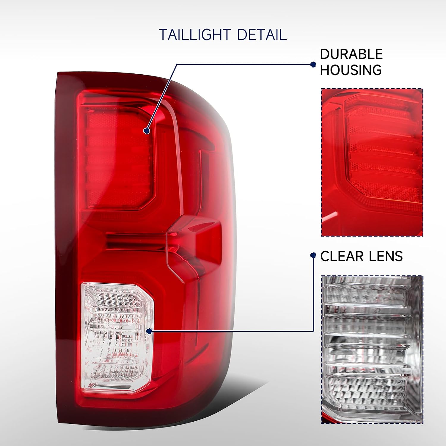 LED Tail Lights Assembly Compatible with 2016 2017 2018 Chevy Silverado 1500 LTZ/High Country Rear Brake Taillights with Bulbs, Right Passenger Side Replace GM2801294 84288719