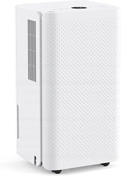 30Pints Dehumidifier with Drain Hose, 2,000 Sq.Ft Dehumidifier for Basement, 2L/0.53 Gallon Tank, Energy Star Cert. 38dB, Humidity Display Ring, Humidity Remover for Home, Bedroom & Bathroom