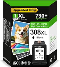 ECOINKO 308XL Black Cartridge – 730+ Pages, Replacement Original HP 308 Black Ink Cartridges 308 XL Printer for HP Envy 6100e 6120e 6122e 6132e 6152e 6520e 6530e Deskjet 2910 2920 2921