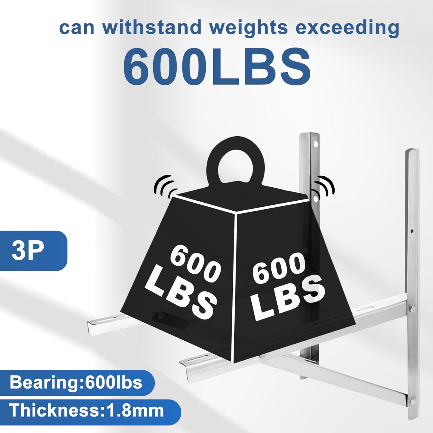 Mini Split Wall mounting Stand Max Loading Capacity 600 lbs Heavy Duty Foldable Support Bracket mini Split Bracket for AC/Heat Pump Unit 9000-36000 BTU