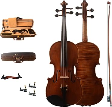 MV7000 Amzing One piece back !4/4 Full size Handcrafted violin.Strad-style .For Advanced and Professional Players.with Oblong case, shoulder Rest, Bow.