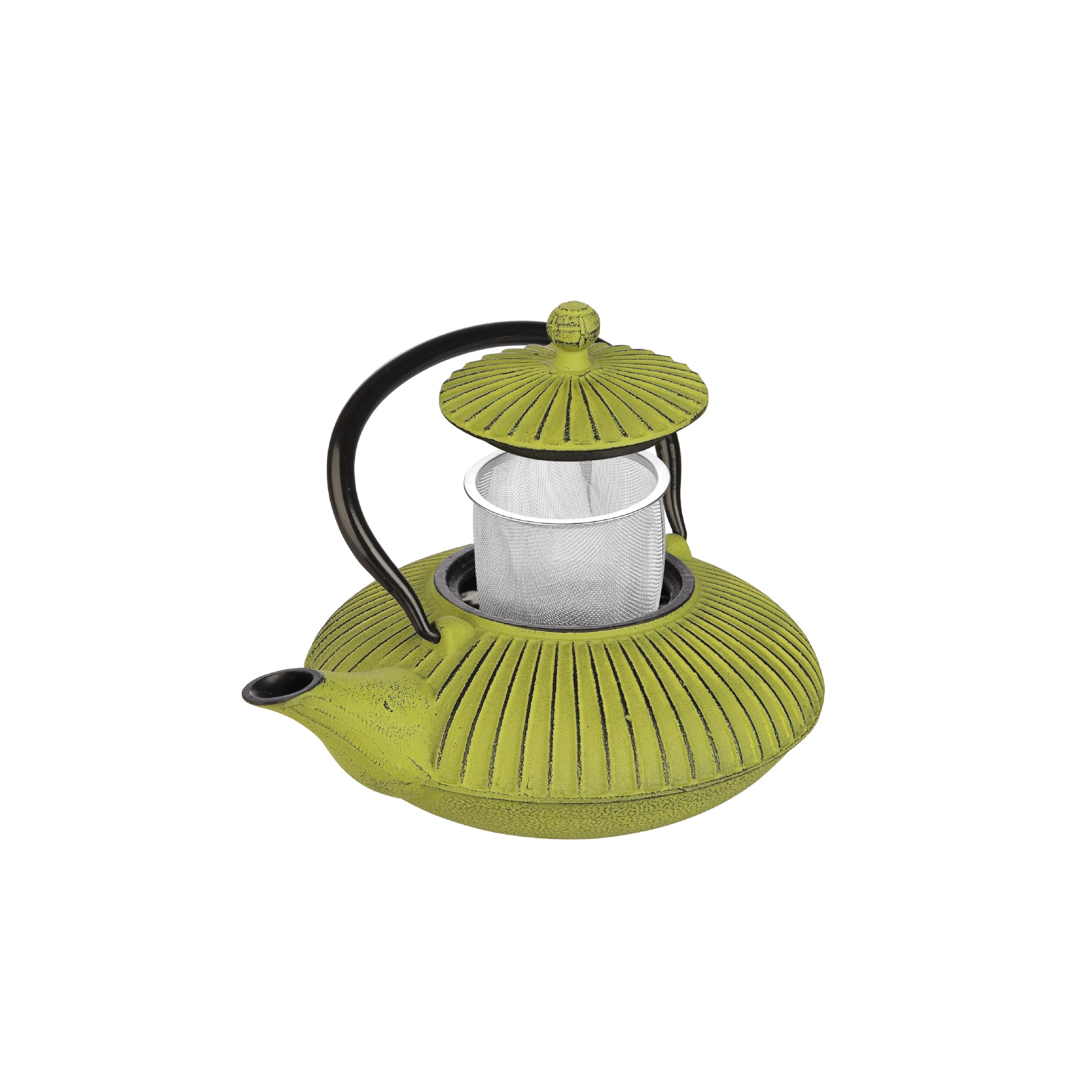 Ibili - Théière en Fonte Verte, 0,78 Litre, Intérieur Émaillé, Compatible avec les Plaques à Induction
