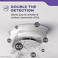 Vista 4 de Kidde - Detector de humo y monóxido de carbono con cable con detector de humo cableado, batería de reserva de 10 años