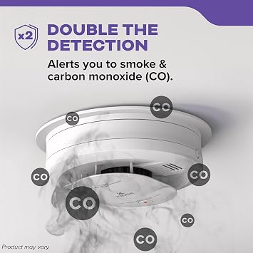 Kidde Smoke and Carbon Monoxide Detector, Hardwired with 10-Year Battery Backup, LED Status Lights, Interconnected, 85 dB Alarm, 5 inches, 30CUA10, 1 Pack