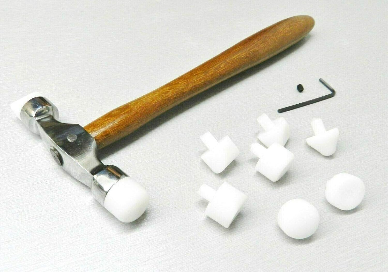 Nylon Tipped Forming Hammer Interchangeable Includes Allen Wrench Heads Soft Touch Jewelry Plastic Tipped Metal Forming Hammer Tool 9 Face