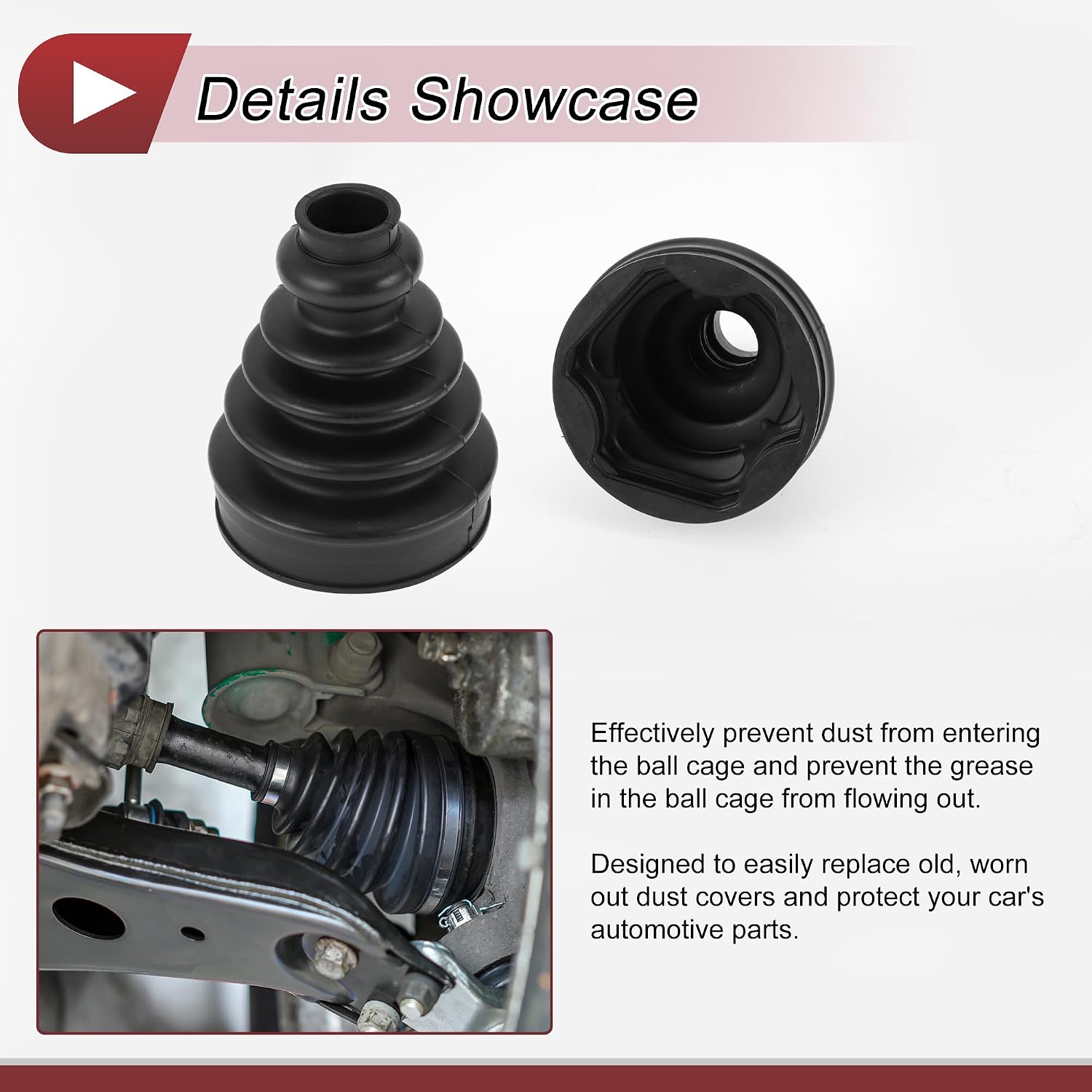 1 Set CV Joint Boot Kit for Nissan Altima 2002-2006 for Nissan Quest 2004-2009 Inner Constant Velocity Joint Boot W/Clamps No.397417Y026 Black Rubber
