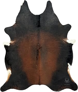 rodeo Genuine Cowhide Rug - Durable & Easy to Clean Area Rug - Cow Print Rug for Rustic, Ranch,Western Decor - Ethically Sourced Hair-on Leather, Luxury and Versatile Cowhide Area Rug XL 6x7-8 ft