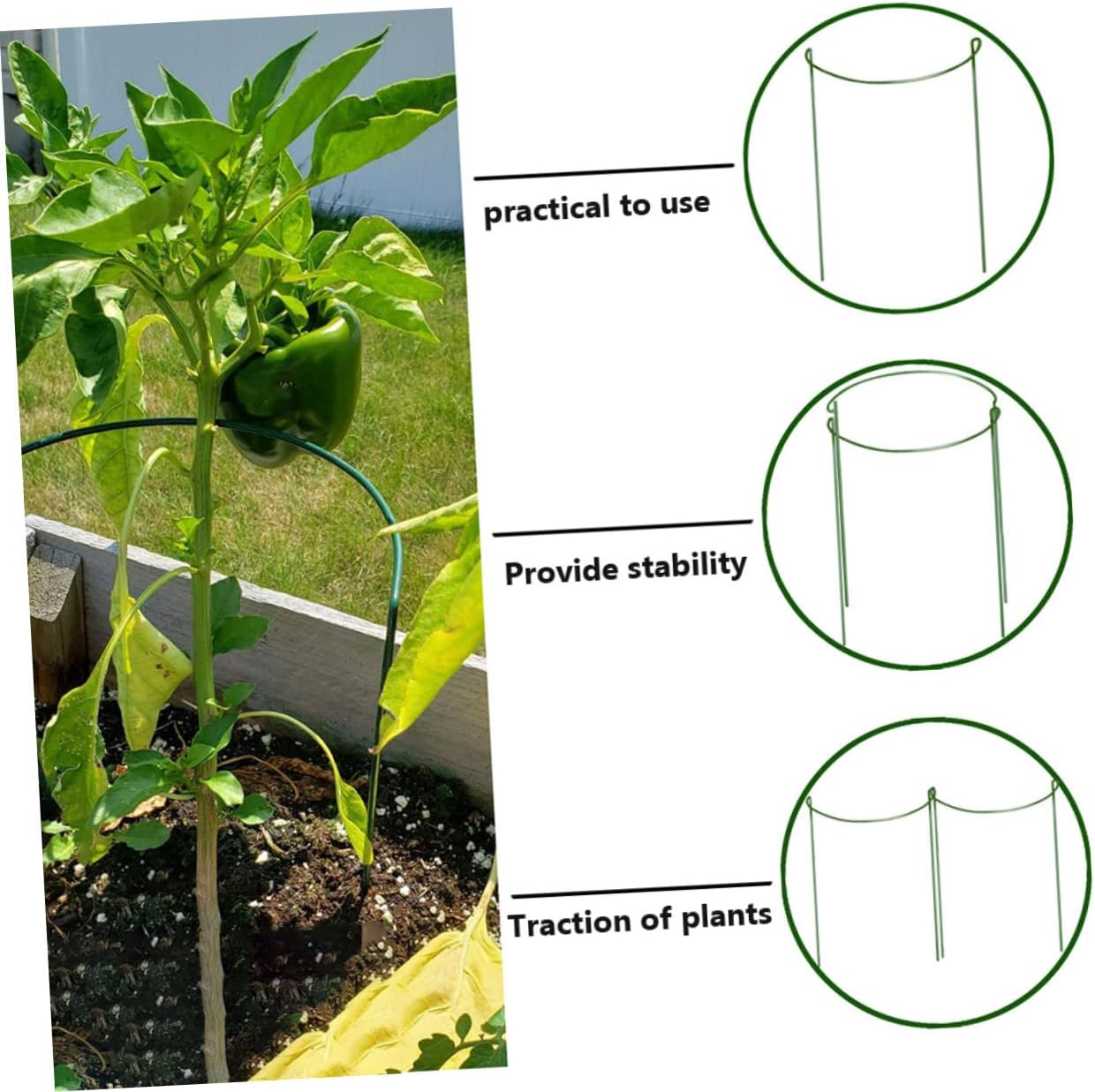 4pcs Garden Trellis Plant Support Frame Semicircular Design for Outdoor and Indoor Plants Easy Assembly Green Iron Wire for Roses Peonies