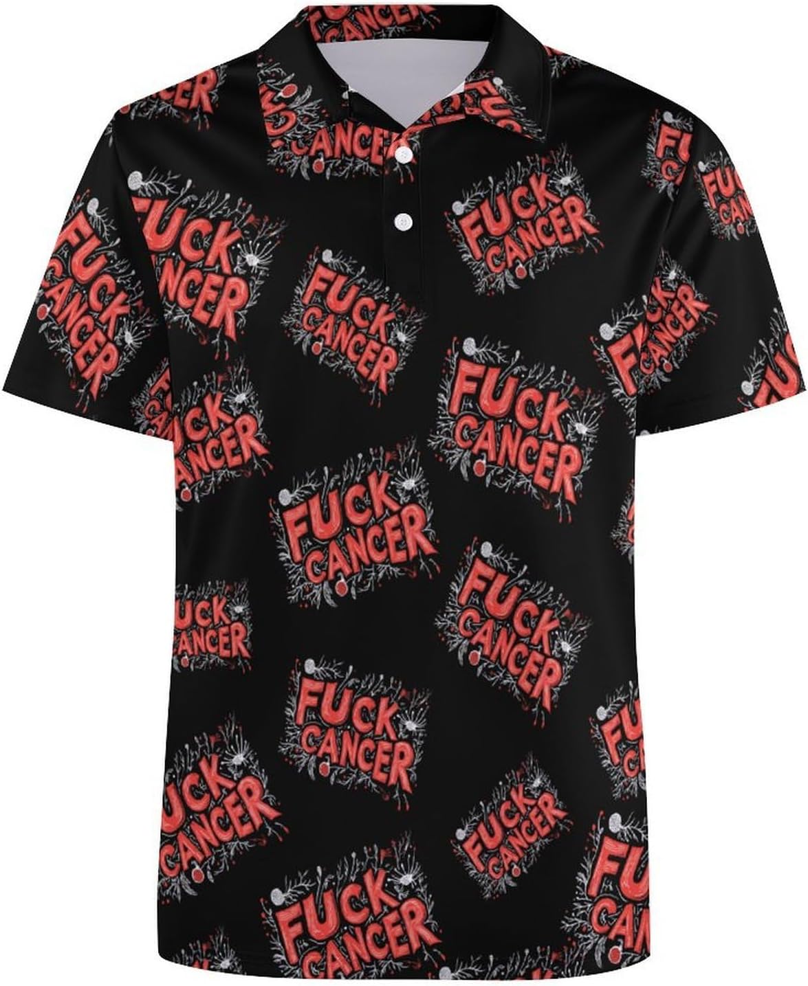 Fuck1 Cancer Women's Golf Polo Shirts Short Sleeve Quick Dry Tennis Tops Casual Work Blouses